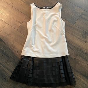 ANN TAYLOR Drop-waist faux leather dress